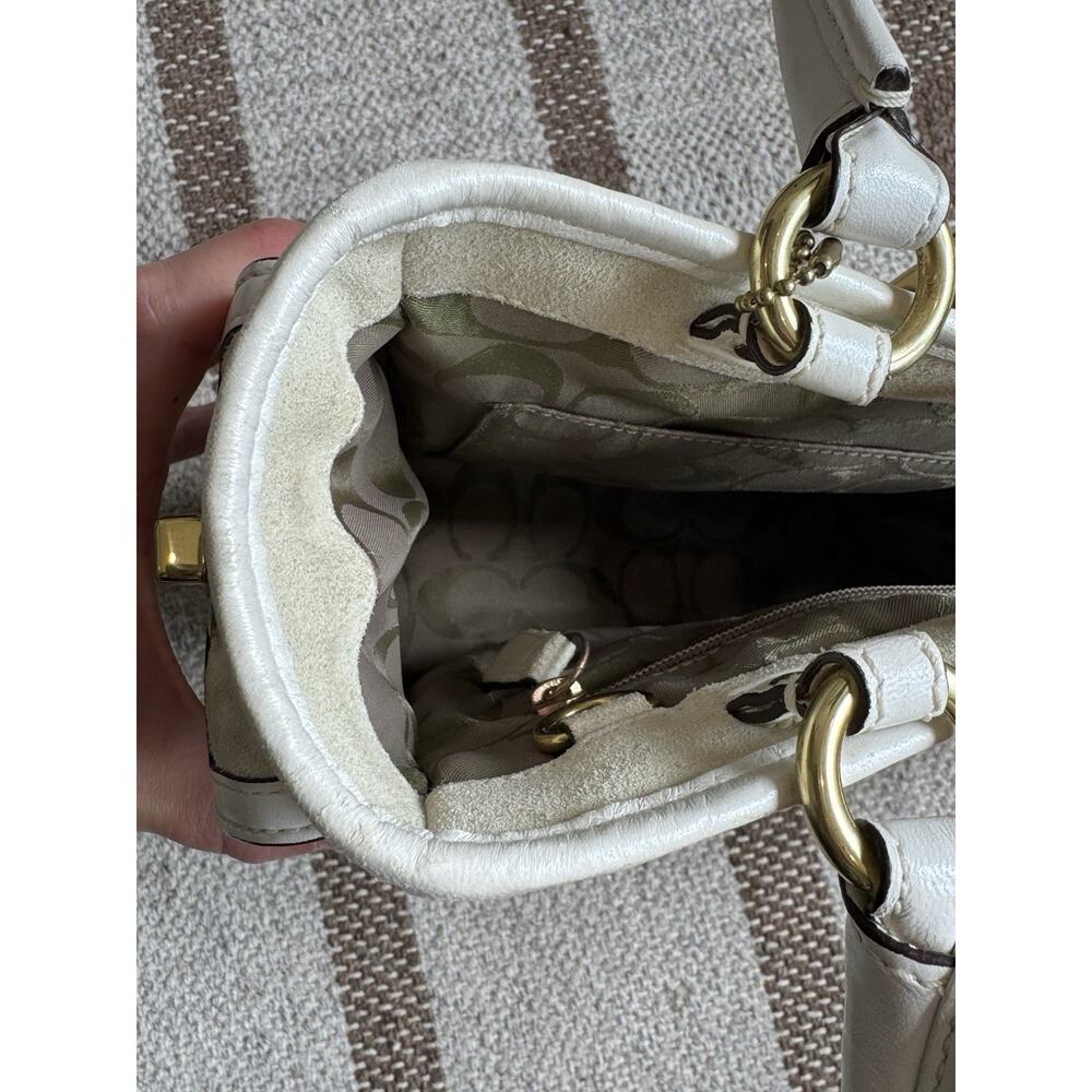 Coach 4419 Woven Straw Suede Handbag Tote Vintage Y2K Beach Bag Resort - Picture 7 of 16
